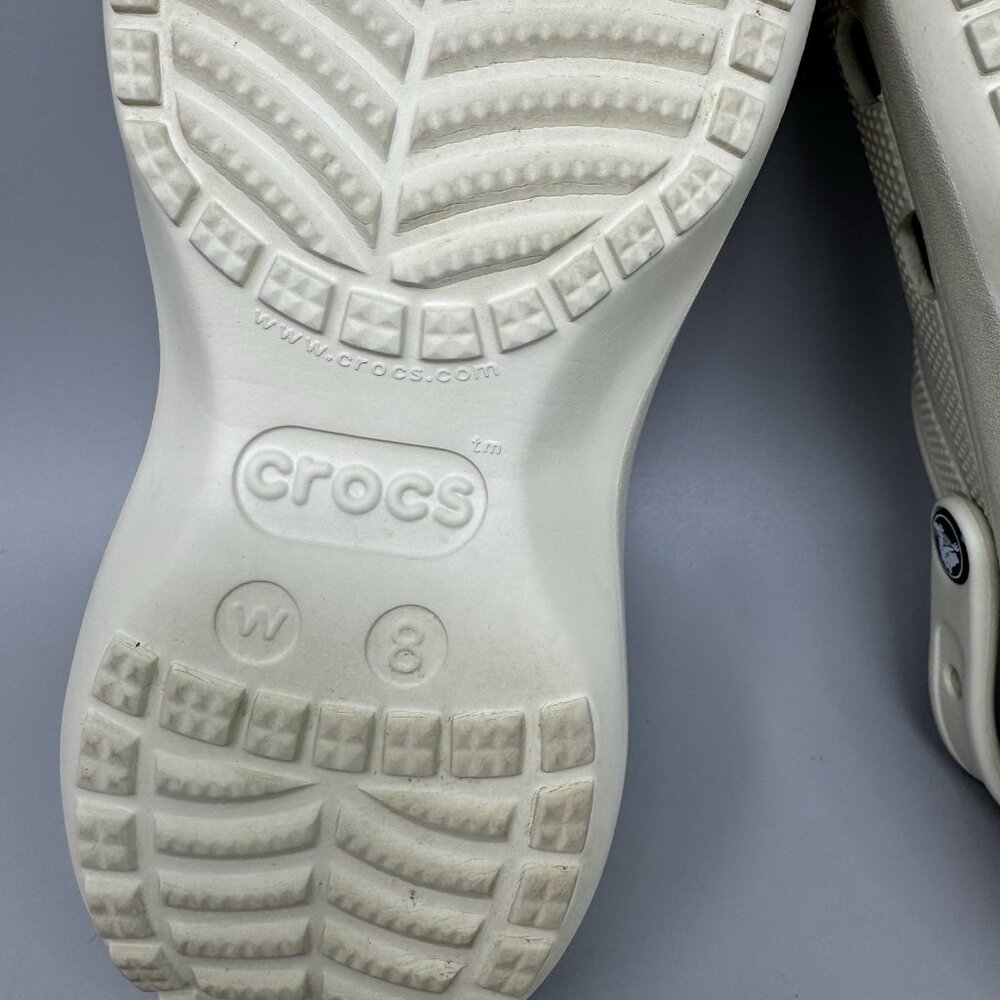 Crocs Classic Bae Platform Clog Shoes Womens Size 8 Beige Tan Slip On Comfort - Picture 10 of 10